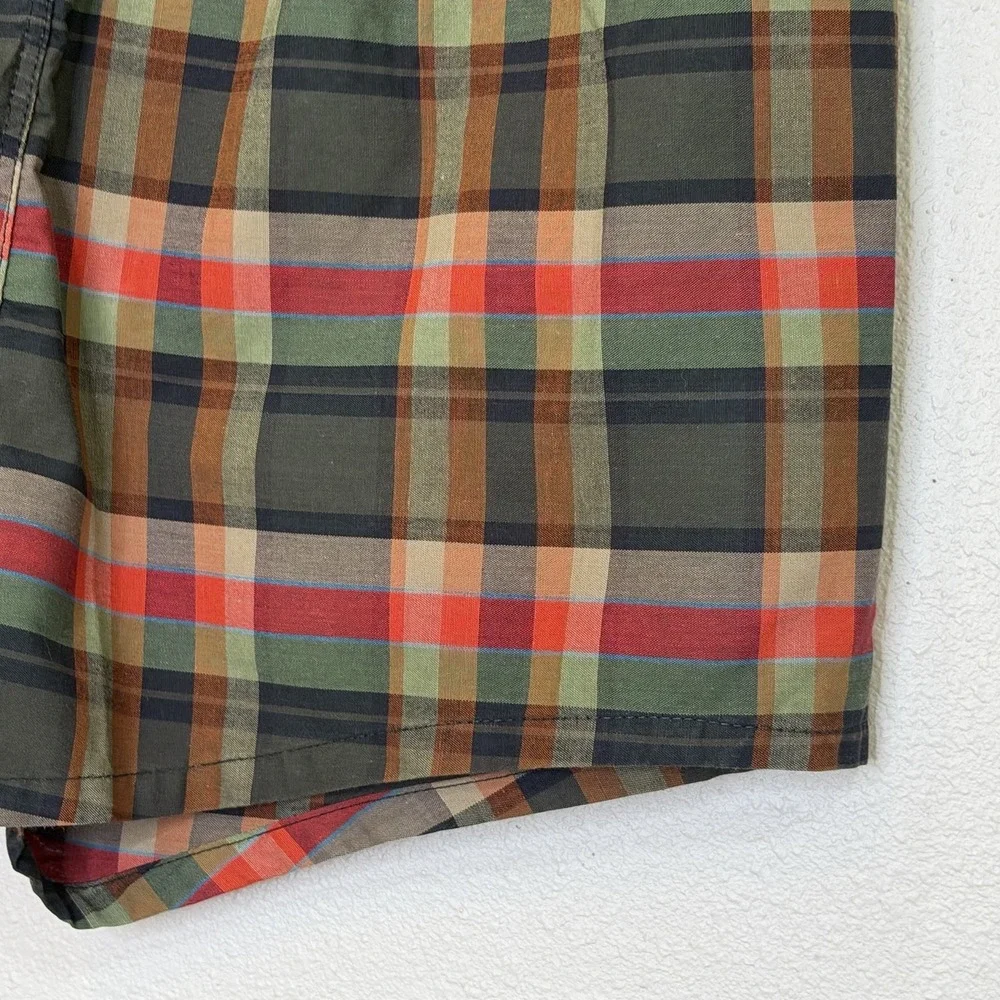 Vintage Welgrume Shortie Swim Trunks Mens Size Large (36-39) Plaid Elastic Waist